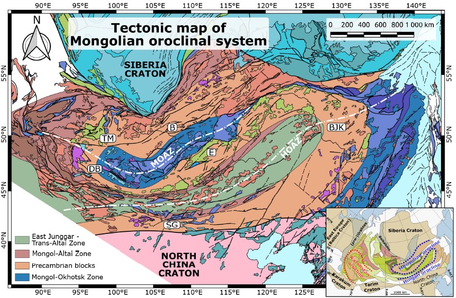 Tectonic map of CAOB